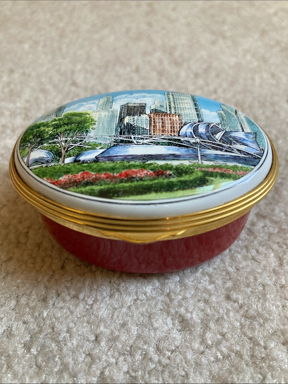 McLaughlin Glazewear limited edition hand painted Chicago trinket box